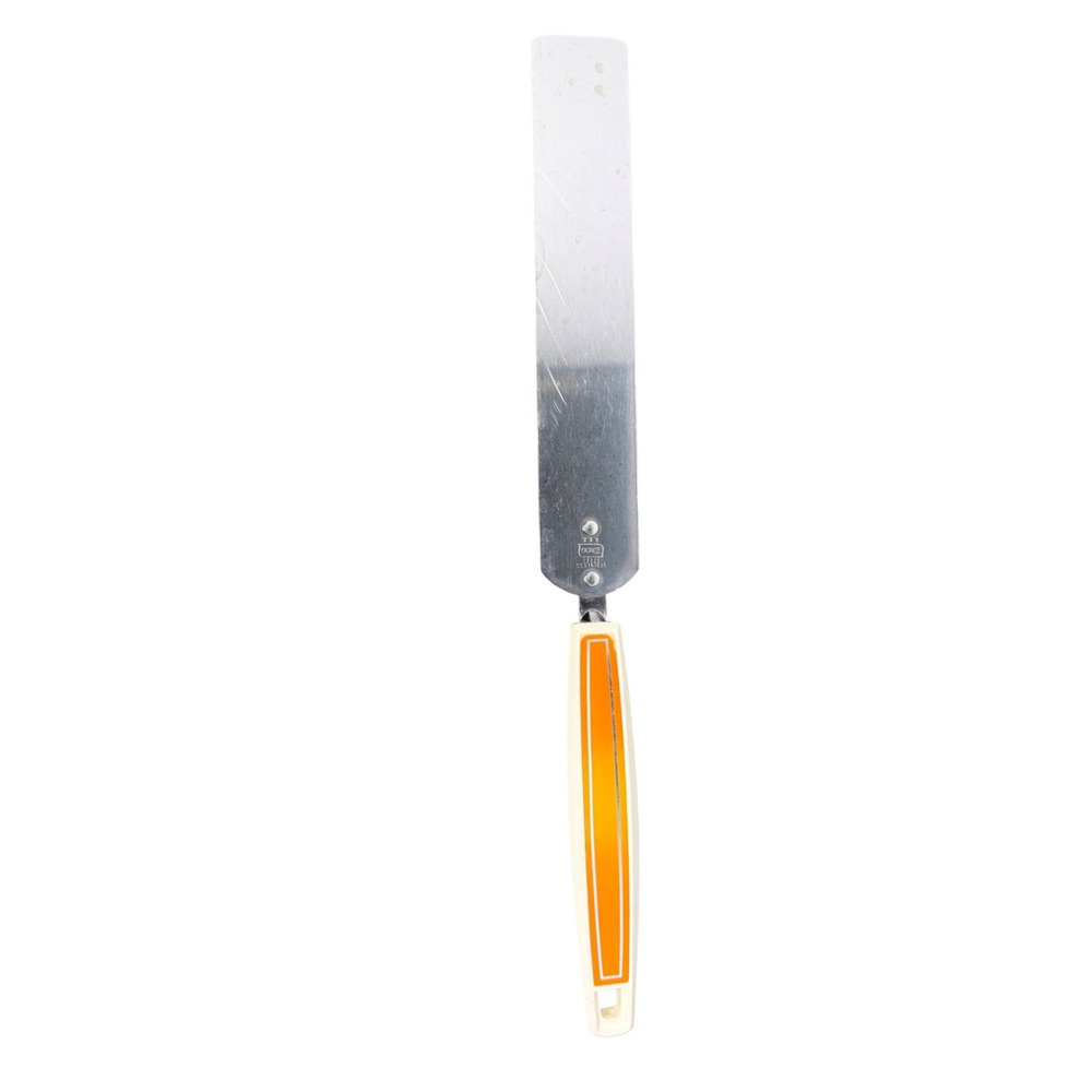 Vintage EKCO Icing Spatula Orange White‎ Handle Stainless Steel Retro 12"